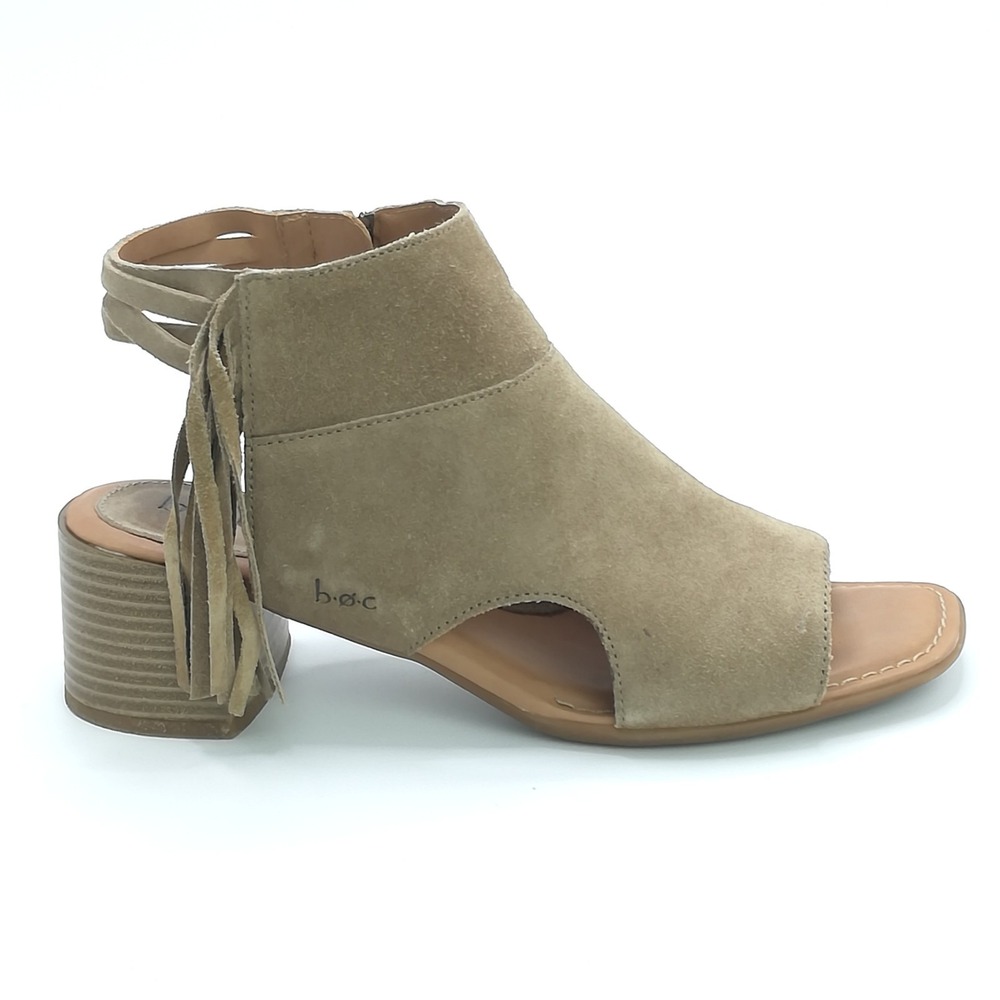 B.O.C Shoes Womens Boot Verona Fringe Suede Tan Cages Open Toe Leather 9‎